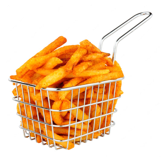 Mini Square Multi-Purpose Stainless Steel French Fries Serving Basket