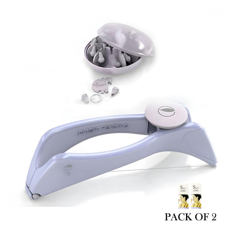 Pack Of 2 Facial Care Beauty Neck & Body Hair Removal Machine With Threader Tool