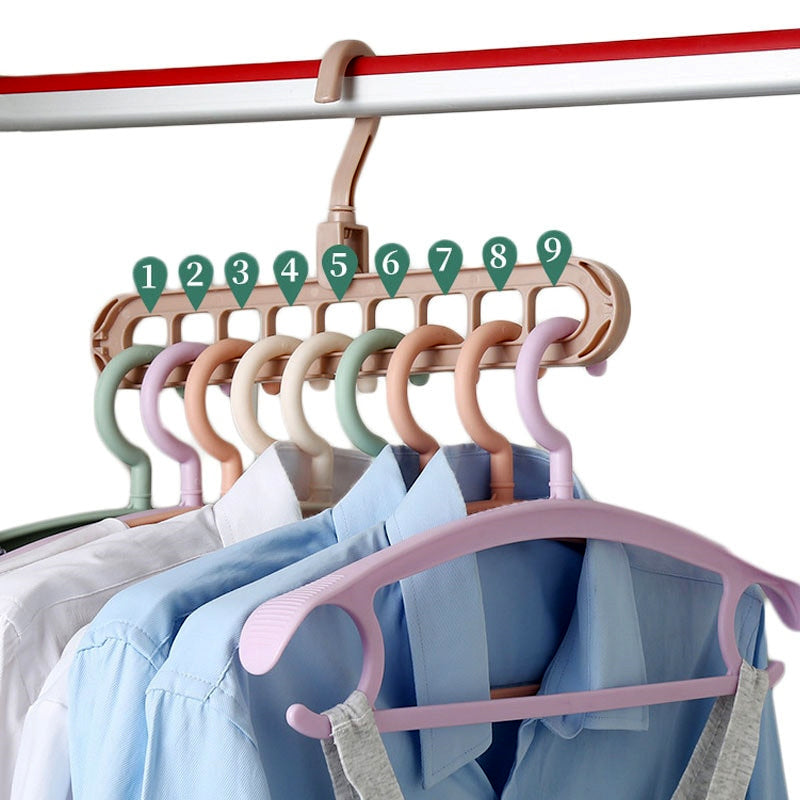 Pack Of 10 Rotate Anti-Skid Folding Hanger Portable Hanging For Home Wet Dry Clothes