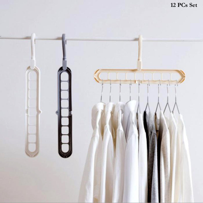 Pack Of 10 Rotate Anti-Skid Folding Hanger Portable Hanging For Home Wet Dry Clothes