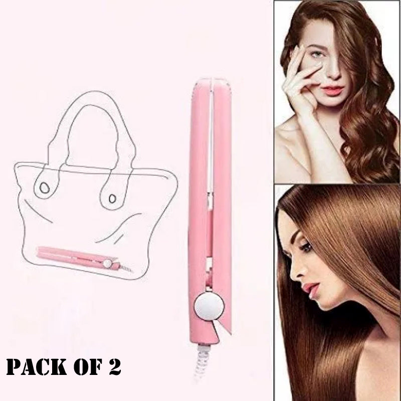 Pack Of 2 Best Quality Mini Portable Hair Straighteners With Plastic Cases