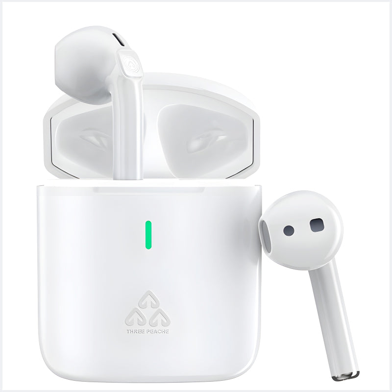 THREE PEACHES TWS Q Five Bluetooth 5.3 Noise-Cancelling, IPX4 Waterproof Elegant Design Earbuds