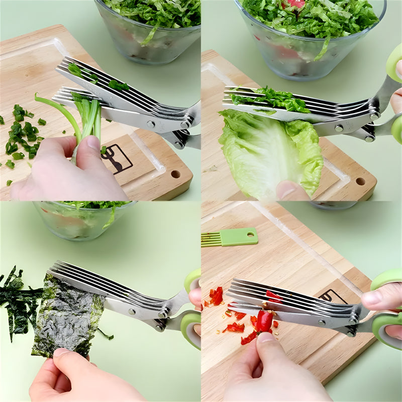 5-Layer Multifunctional Vegetable & Fruit Cutter Kitchen Scissor