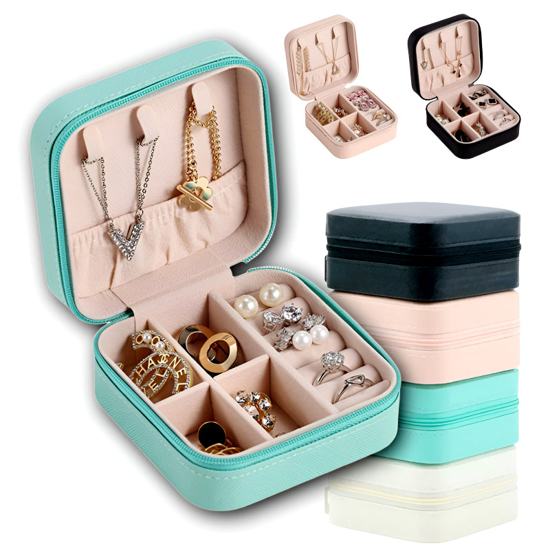 Mini Jewelry Organizer – Stylish and Portable Compact Storage Box for Rings, Earrings, and Necklaces