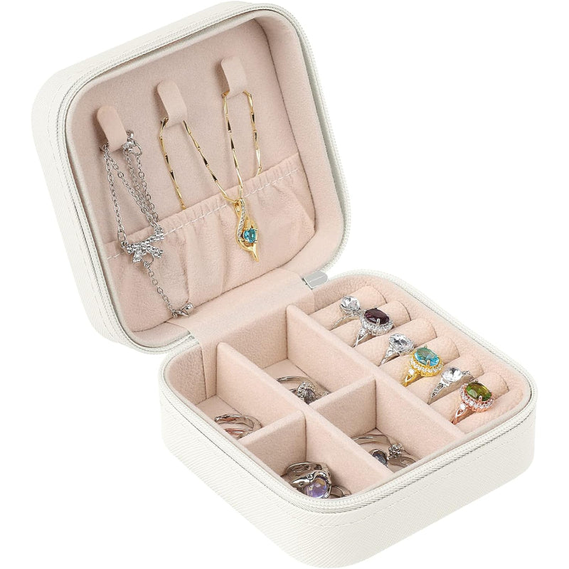 Mini Jewelry Organizer – Stylish and Portable Compact Storage Box for Rings, Earrings, and Necklaces