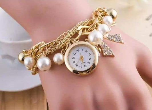 Stylish Luxury Pearls Bracelet Women’s Wrist Watch