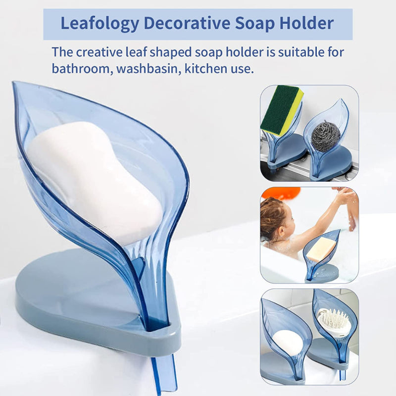 Pack Of 5 Leaf-Shaped Non-Slip Bathroom Soap Holders Creative Kitchen Soap Rack