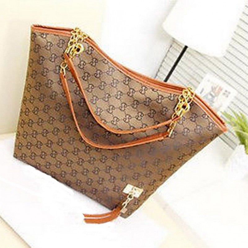 Stylish Faux Leather Iconic Pattern Women Shoulder Bag