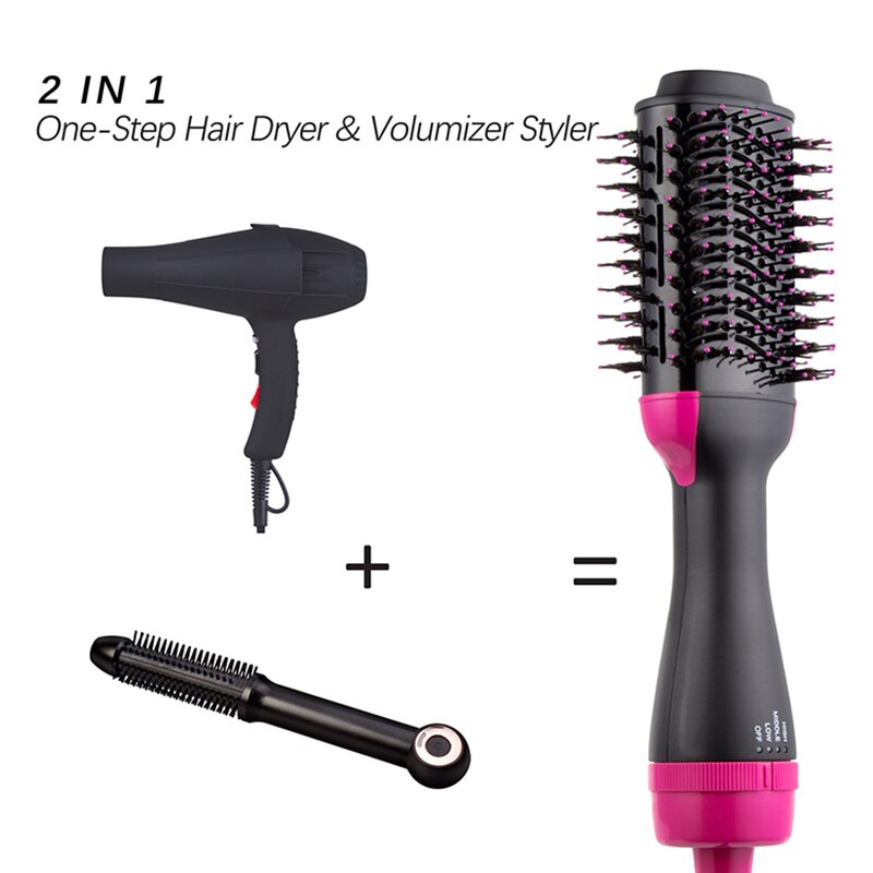 2 In 1 One Step Hair Dryer And Volumizer Warm Air Fast Styling Straightener & Curls Styler