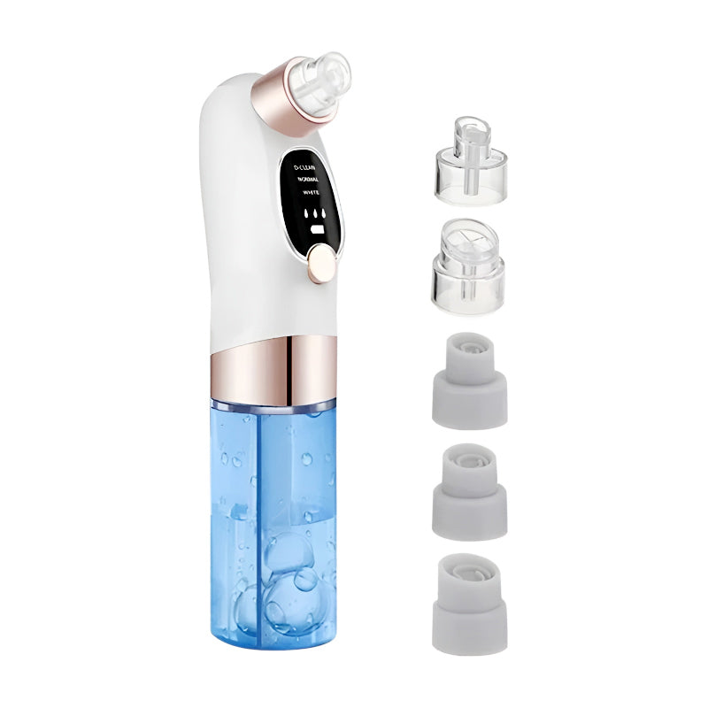 Portable Electric Rechargeable Bubble Blackhead Remover Pore Vacuum Cleaner with Interchangeable Heads