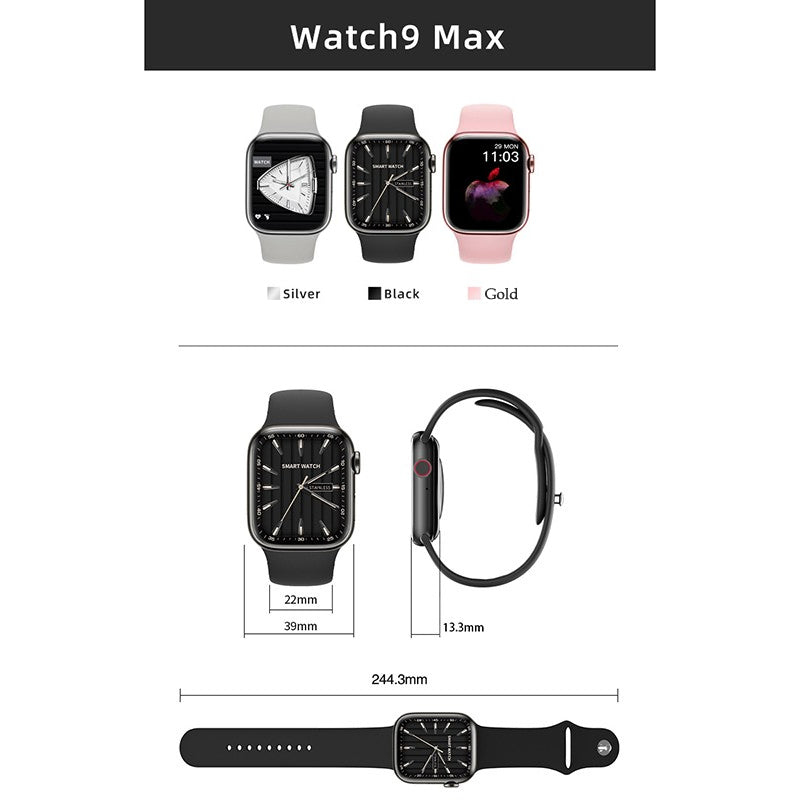 Watch 9 Max Series 9 Big 2.19-Inch Narrow Edges Screen, Bluetooth Calling, Wireless Charging Smartwatch