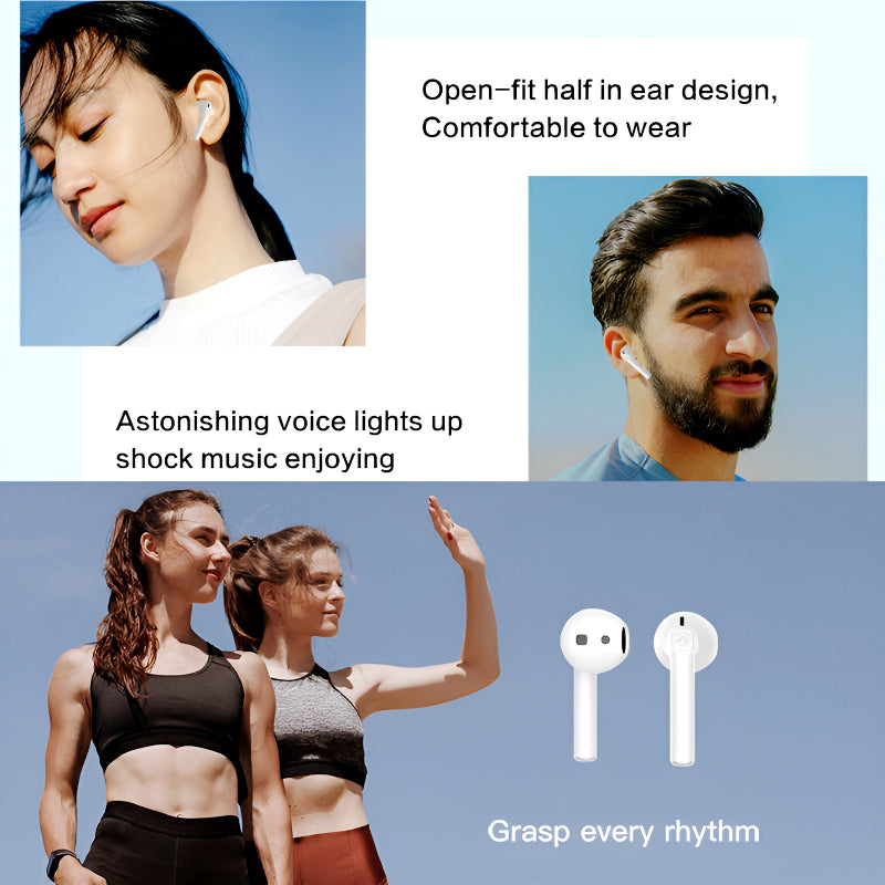 THREE PEACHES TWS Q Five Bluetooth 5.3 Noise-Cancelling, IPX4 Waterproof Elegant Design Earbuds