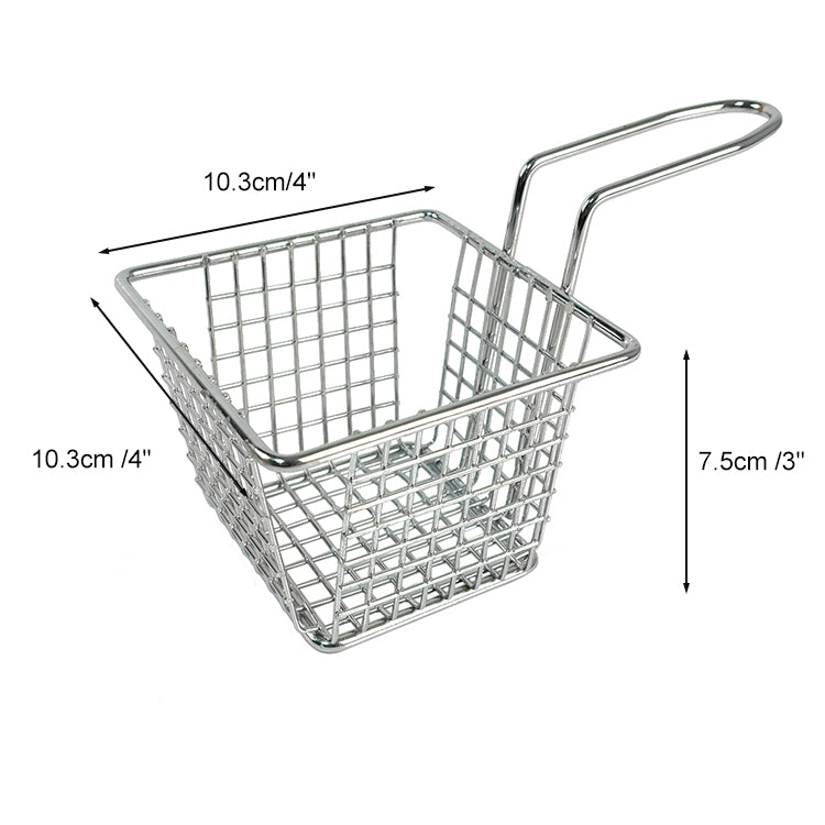 Mini Square Multi-Purpose Stainless Steel French Fries Serving Basket