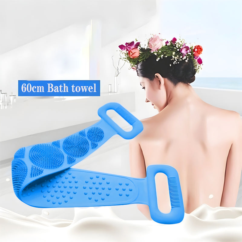 Pack Of 3 Silicone Back Scrubber Soft Loofah Bath Towel And Massage Belt