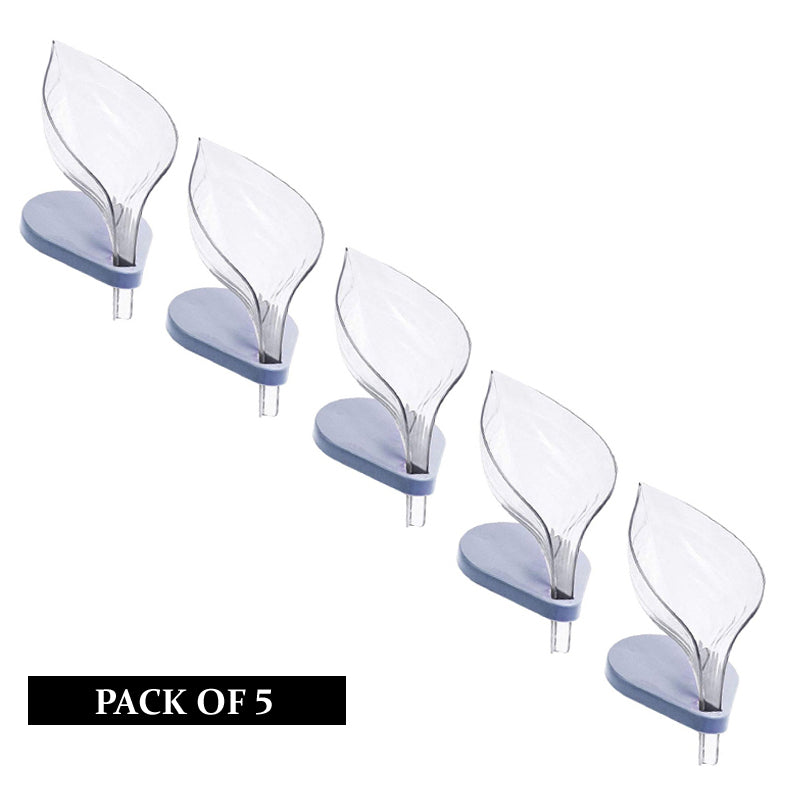 Pack Of 5 Leaf-Shaped Non-Slip Bathroom Soap Holders Creative Kitchen Soap Rack