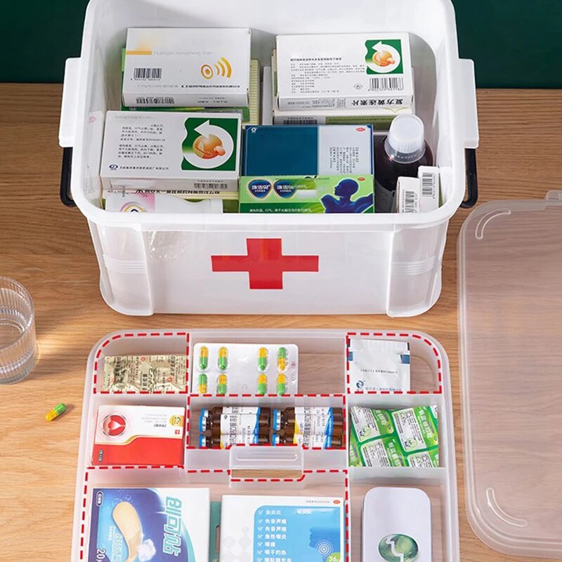 Multi-Layer Medicine Storage Organizer First Aid Box