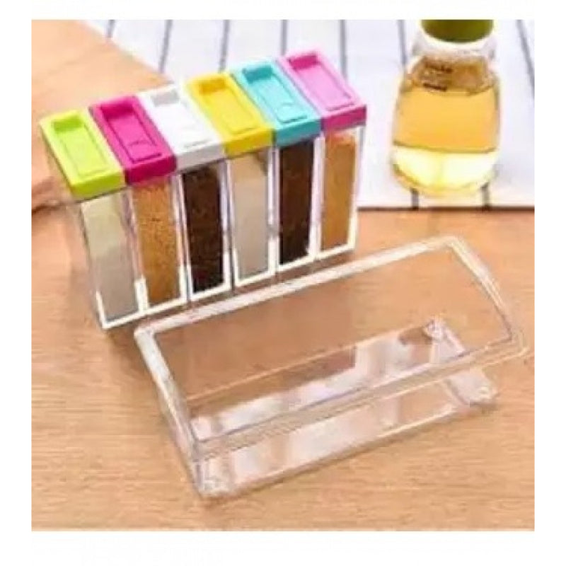 6 PCs Plastic Spice Shaker Seasoning Boxes Plastic Storage Container